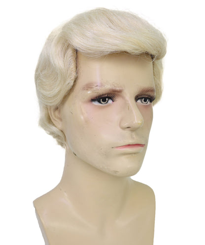 Wigs2you H-7050  ハロウィンやパーティーに最適な、男性用ショートサイドパート大統領スタイルフルウィッグ（ブロンド合成繊維）