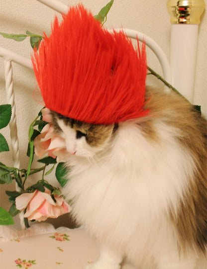 Pet Wig P-020 Red Stylish Pet Wigs to Unleash Your Pet's Inner Star