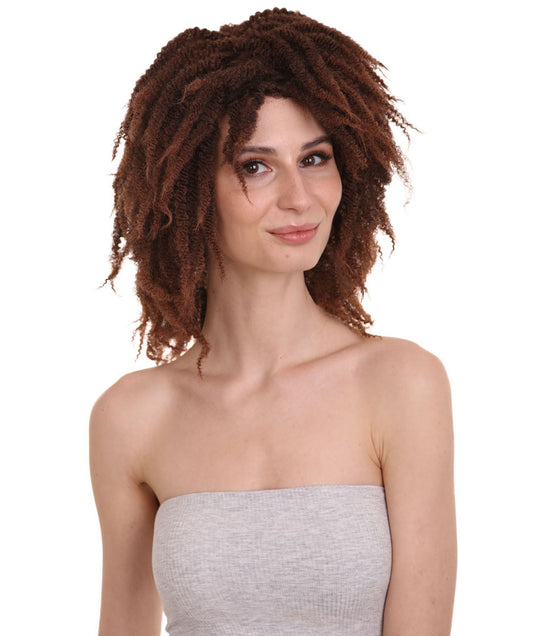 Wigs2youハロウィンパーティープレミアムレディースH-1962 美しい見た目のショートブラウンドレッドロックウィッグ