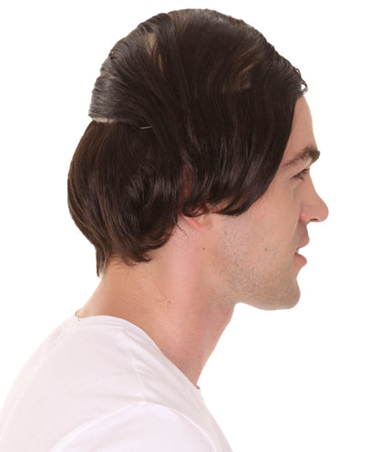 Wigs2you ハロウィンパーティープレミアム H-2146 コンボーバルド男性ダークブラウンウィッグ あなたのためにカスタマイズ 男性の髪の部分の調整プロセス