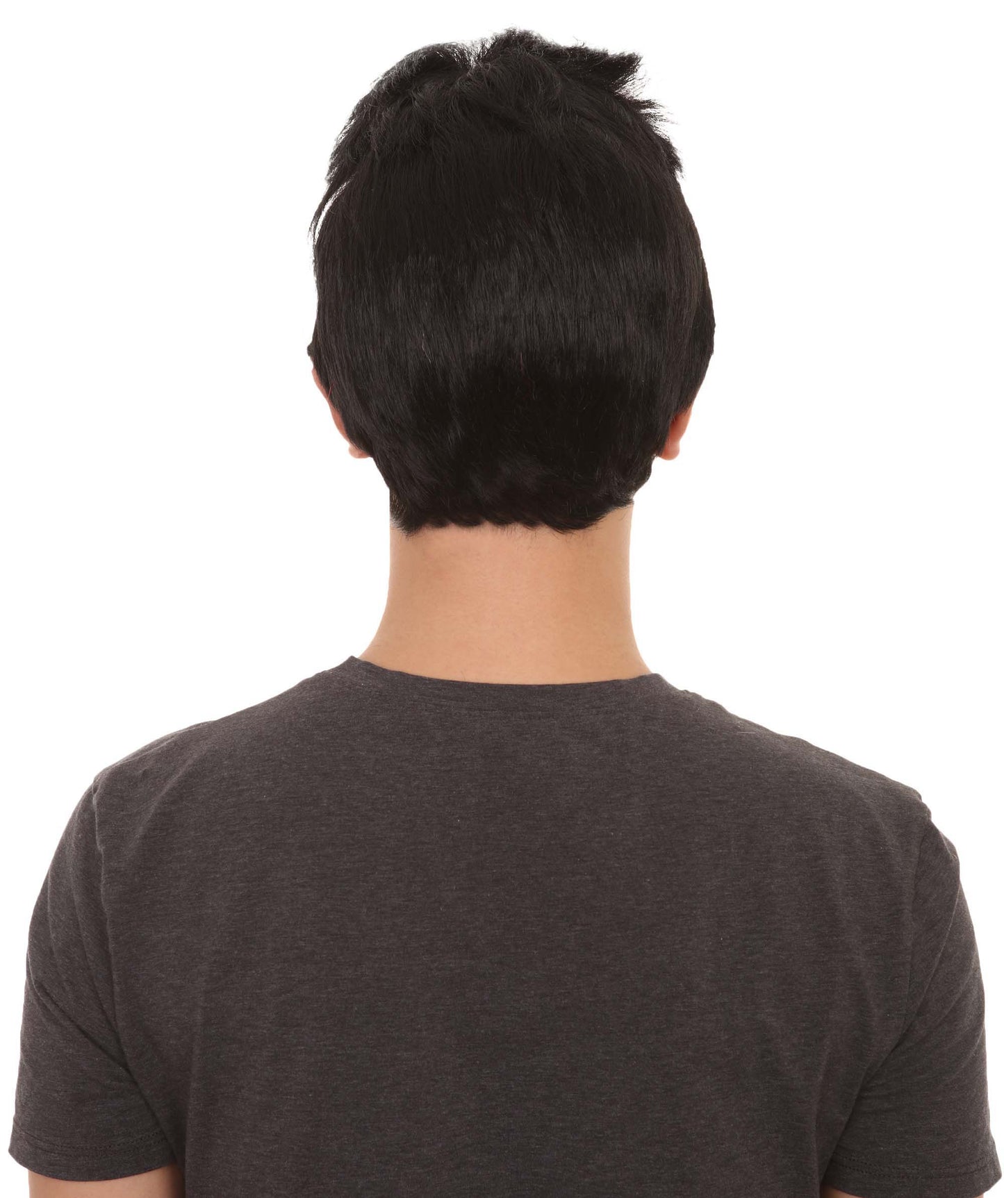 男性 ファンシー ブラック ウィッグ H-2308 コレクション プレミアム 通気性のあるキャプレスキャップ