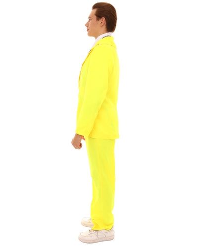 男性用 JCP-002_4 70'sロックスター スーツ コスチューム ディッキーとタイ付き プレミアム イエロー ハロウィンコスチューム