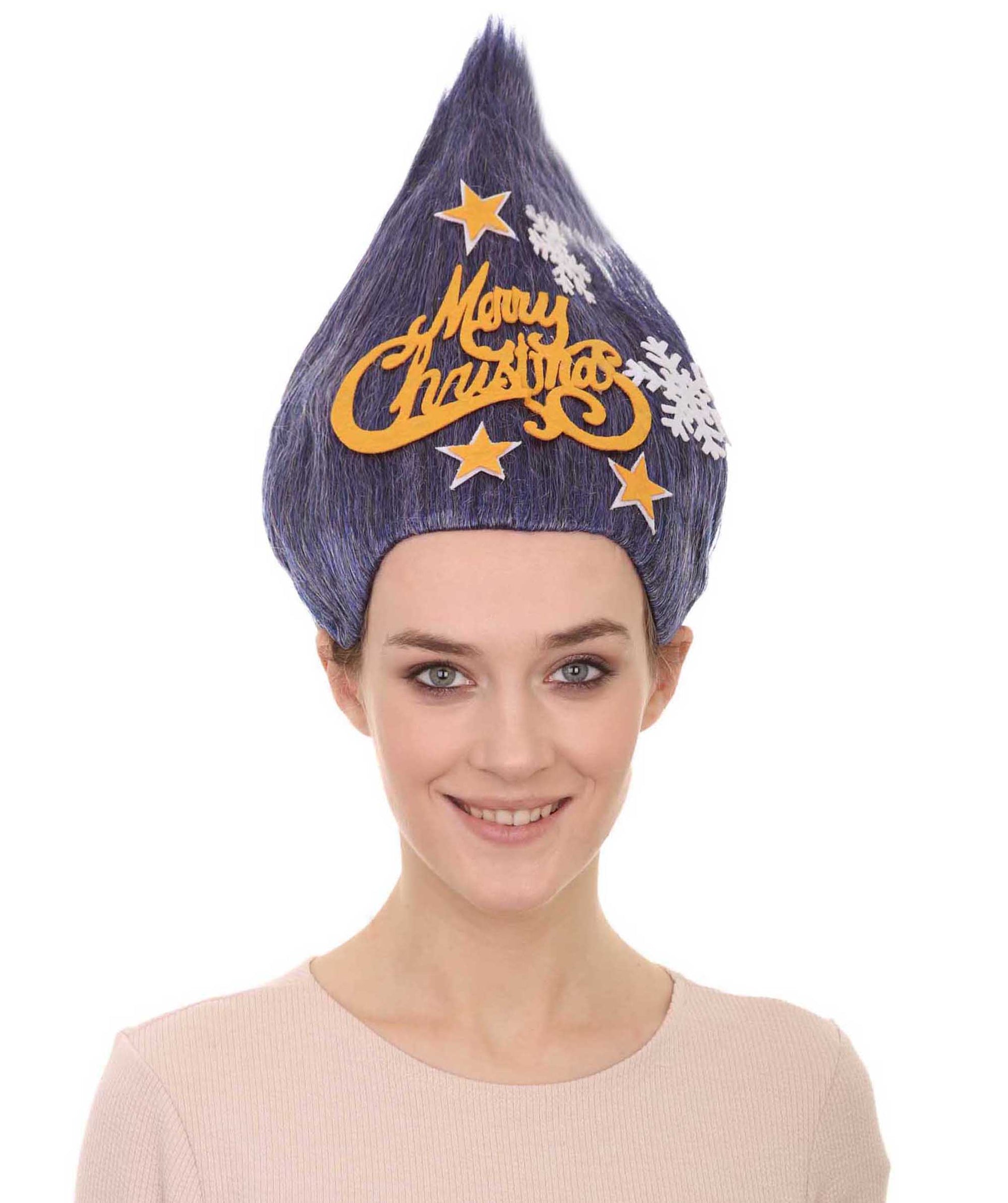 ブルークリスマスツリーレディースウィッグ H-3527 メリータグウィッグ プレミアム通気性のあるキャップレスキャップ