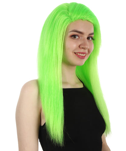 女性用ロングストレートサイドパートコスプレウィッグ ライトグリーン H-5220_8 ファンシースタイル プレミアムハロウィンパーティーウィッグコレクション