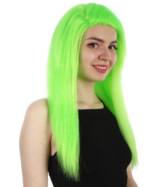 女性用ロングストレートサイドパートコスプレウィッグ ライトグリーン H-5220_8 ファンシースタイル プレミアムハロウィンパーティーウィッグコレクション