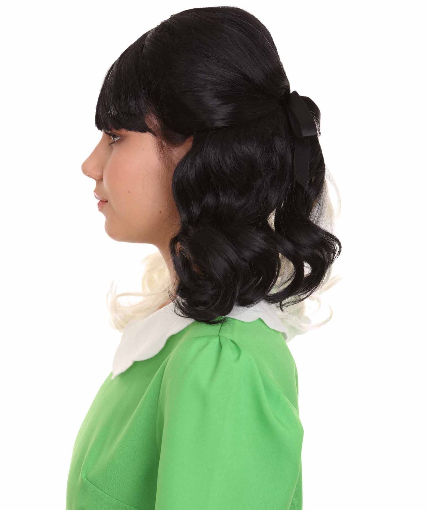 ハロウィンパーティープレミアム レディース H-5258 コントラスティングツートーンクルーエルアンドイーヴィルウィッグ