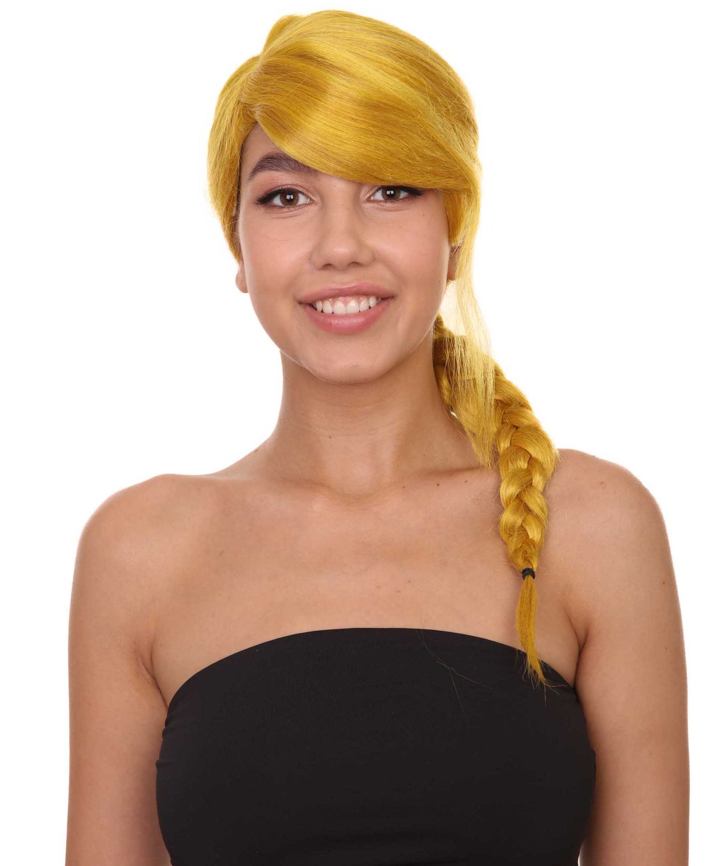 Wigs2you ハロウィン パーティー プレミアム レディース H-1181 快適なフィット感のゴールド編み込みウィッグ