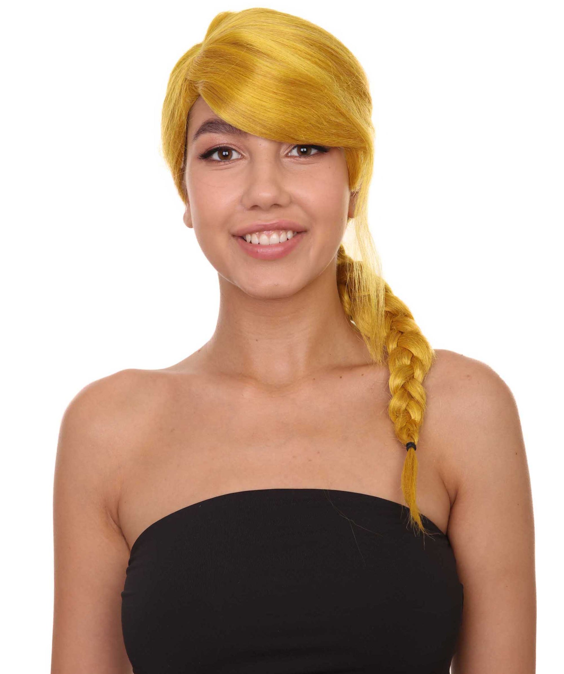Wigs2you ハロウィン パーティー プレミアム レディース H-1181 快適なフィット感のゴールド編み込みウィッグ