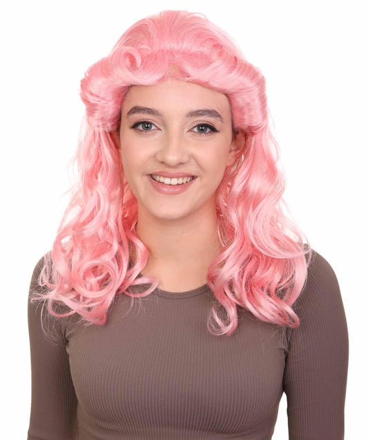ハロウィンパーティープレミアムレディース H-2849 40'sピンナップガールピンクウィッグ 着用簡単 とても快適なフィット