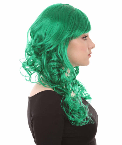 Wigs2you ハロウィンパーティープレミアムレディース H-1002 着用しやすい ベラウィッグ ダークグリーン色