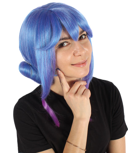 Wigs2you H-6930 大人用 レディース クリスタルローズ ダブルバン ブルー コスプレウィッグ｜ハロウィンに最適｜難燃性合成繊維