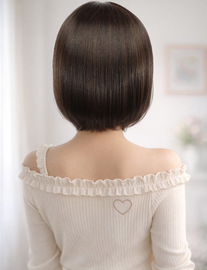 Wigs2you W-1011 耐熱商 の毛が前下がりになったスタイル、大人っぽい洗練されたボブスタイルです、ウィッグネット付き