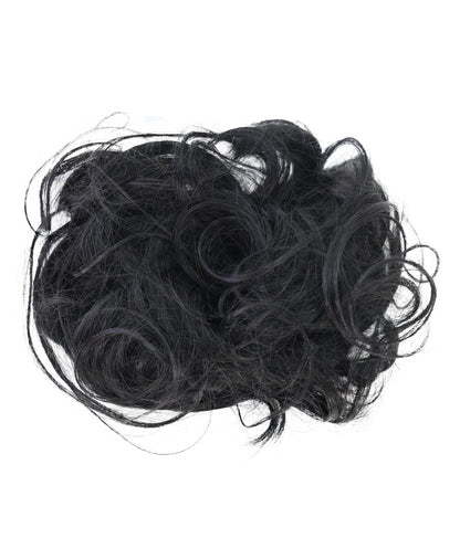 Wigs2you W-8471 レディース 人毛お団子ウィッグ カーリースタイル ナチュラルブラック ふんわりボリューム 簡単装着 ヘアピース