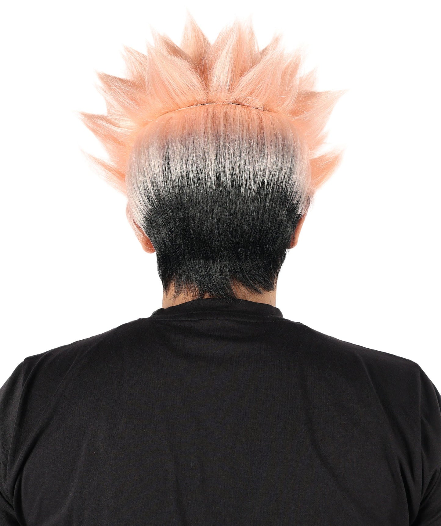 Wigs2you H-7090  大人用 アニメ風 ショート レイヤード スパイキー フルウィッグ ブラック コーラルストライプ 合成繊維 ハロウィン、カーニバル、パーティーに