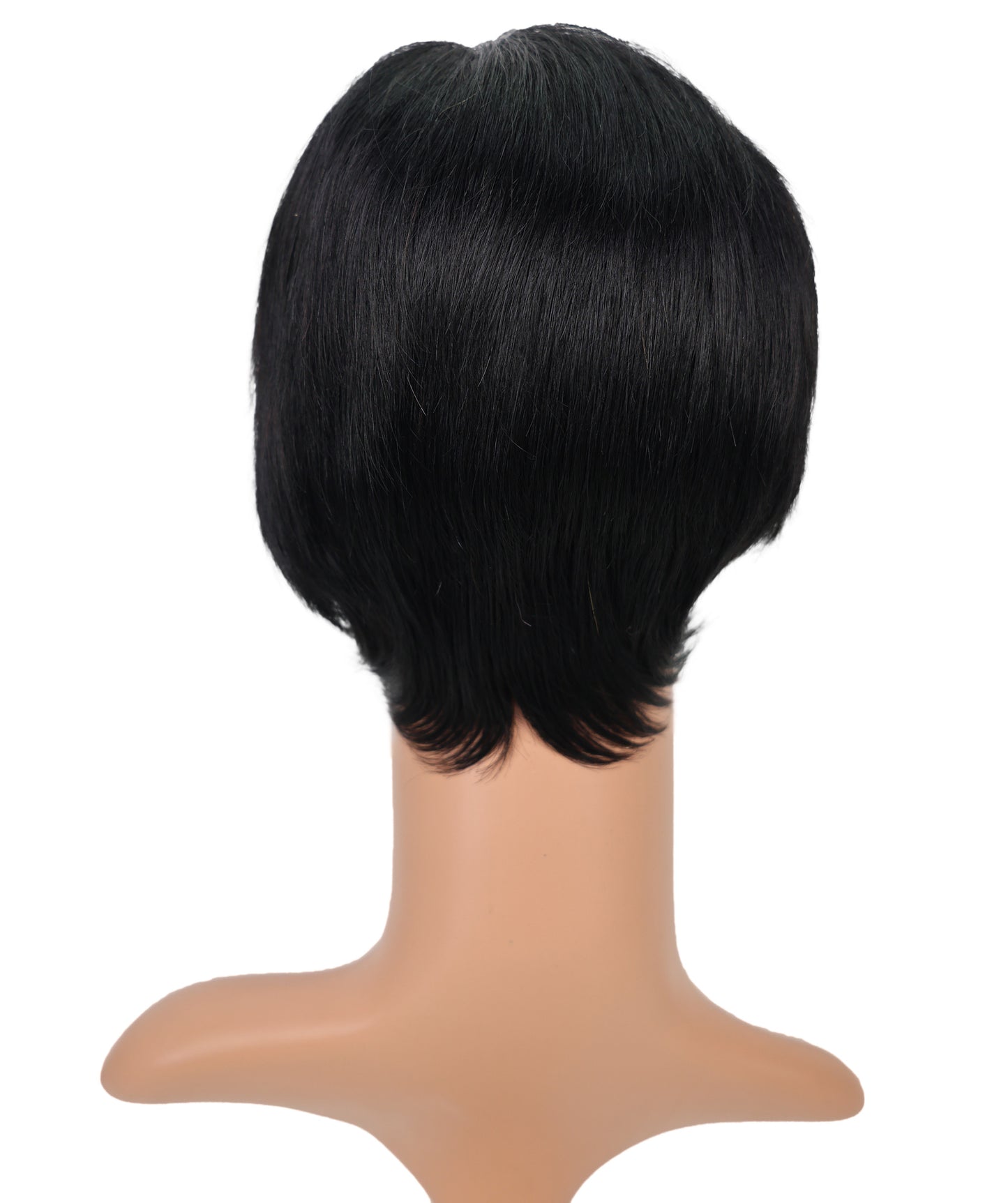 Wigs2you HH-188 ショートウィッグ _ 100%人毛、8.5" ナチュラル黒ピクシーカット _ 軽量医療用・日常用