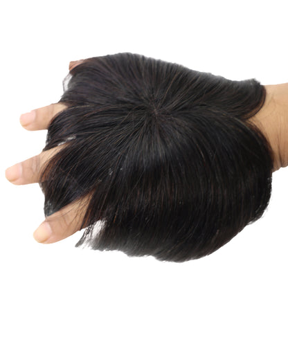 Wigs2you HTHTP-034 女性用100％人毛トップカバー – ショート前髪ヘアピース 6インチナチュラル軽量クラウンウィッグ