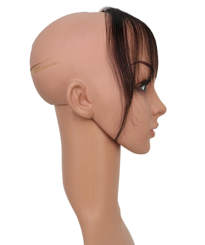 Wigs2you W-8474 女性用孔雀前髪ウィッグ – 100％人毛クリップインフリンジ 5〜9インチ – ナチュラル軽量ヘアピース