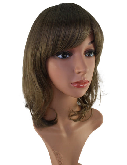 耐熱商品 | ミディアムウィッグ | エアリーカールで女子力UPする人気スタイル | アレンジ自由 | ウィッグネット付き W-160