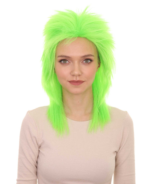 Wigs2you ハロウィン パーティー プレミアム H-1312 簡単に着用でき 快適なフィット感 80 年代女性ライム ロッカー スタイルウィッグ