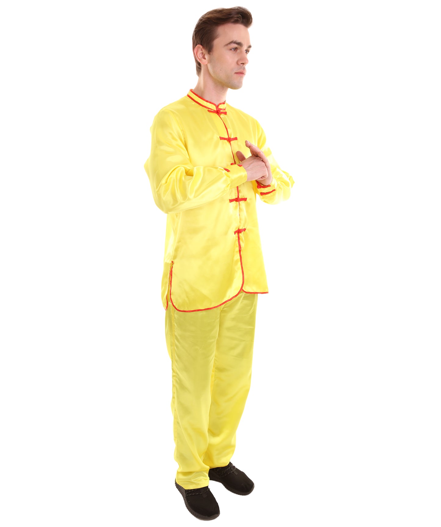 大人用メンズ JCO-269_17 中国の伝統的なカンフー イエローサテン 制服 コスプレ衣装