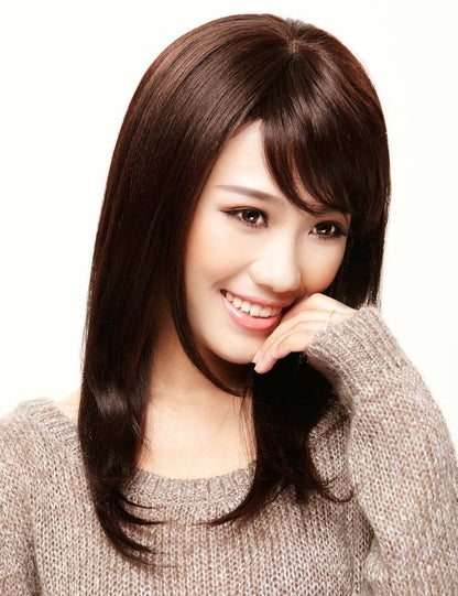 定番の人気商品です！ストレートロングスタイル  ウィッグ1つで簡単にサラサラヘアーに！ ウィッグネット付き W-407