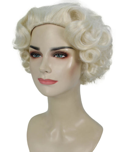 ハロウィンパーティープレミアム H-5781 大人の女性用短いカーリーシルバーグレイクイーンウィッグ