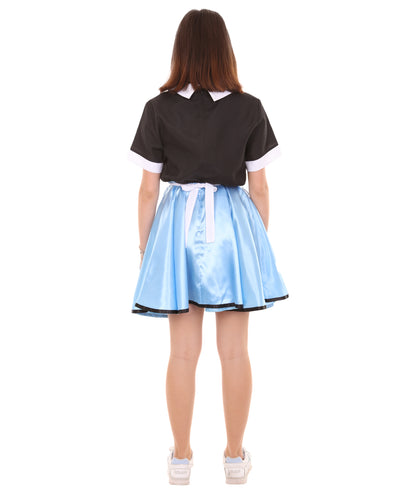 大人向け女性用 JCO-159 50年代 カーホップ ガール ウェイトレス コスチューム ブラック＆ブルー コスプレ コスチューム