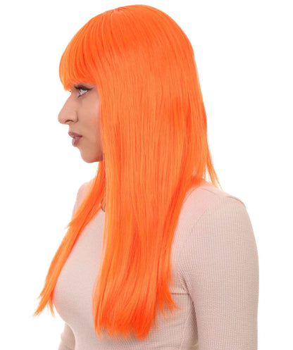 Wigs2you ハロウィン パーティー プレミアム レディース H-1072 とても快適なグラマー グリーン ウィッグ ネオン オレンジ カラー