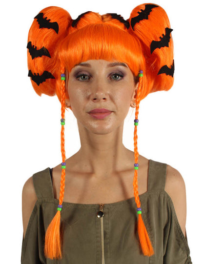 Wigs2you ハロウィンパーティープレミアム レディース H-696 バットエンジェルウィッグ パンプキンオレンジ色
