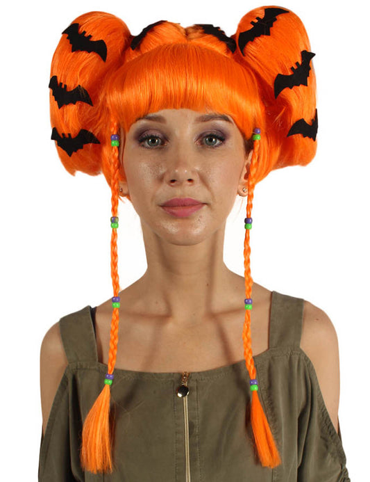 Wigs2you ハロウィンパーティープレミアム レディース H-696 バットエンジェルウィッグ パンプキンオレンジ色