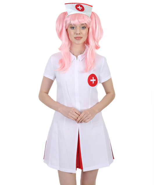 大人の女性用 JCO-003 "あーん" セクシーな看護師の役割プレイコスチューム 白のコスプレハロウィンコスチューム
