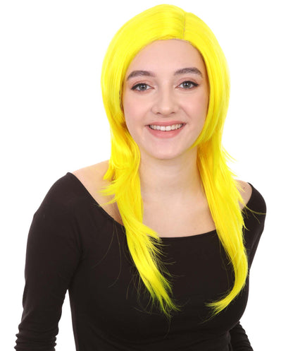 Wigs2you ハロウィンパーティープレミアム H-960 3レイヤーのパーティーガールウィッグ ネオンイエロー色
