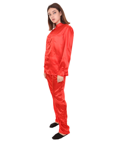 大人用ウィメンズ JCO-270_15 中国の伝統的なカンフー レッドサテン 制服 コスプレ衣装