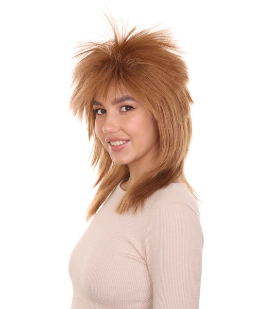 Wigs2you ハロウィン パーティー プレミアム H-1330 簡単に着用でき 快適なフィット感 80 年代女性 Lt ブラウン ロッカー スタイルウィッグ