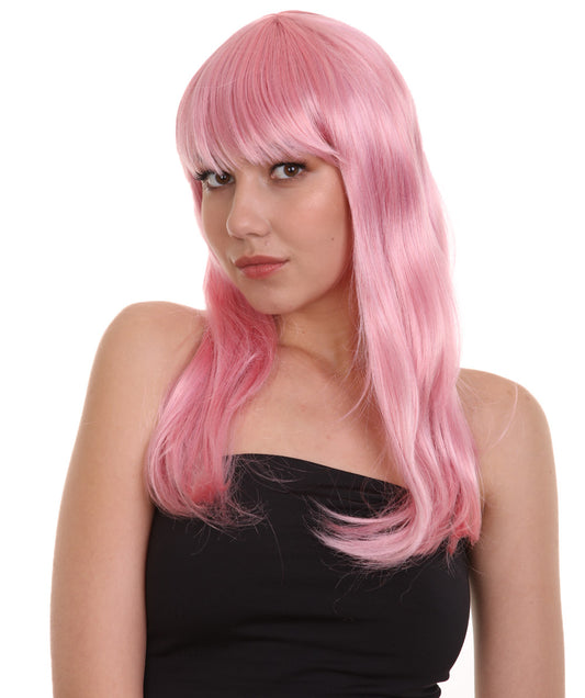 Wigs2you ハロウィン パーティー プレミアム レディース H-1053 とても快適なグラマー グリーン ウィッグ Lt ピンク色