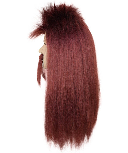 Wigs2you H-7059 大人用メンズロングマレットフルウィッグ（口ひげ付き）合成繊維製。レトロなロッカーコスチュームやパーティーに最適。