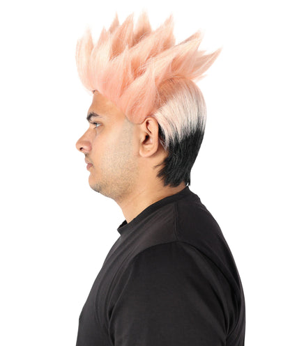 Wigs2you H-7090  大人用 アニメ風 ショート レイヤード スパイキー フルウィッグ ブラック コーラルストライプ 合成繊維 ハロウィン、カーニバル、パーティーに