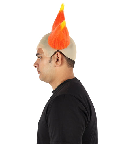 Wigs2you H-7087 大人用メンズ ダークサーカスピエロウィッグ | ワイルドなオレンジとイエローのミックスストレートヘアスタイル、縮れ毛ボリュームアップ | ハロウィン、コスプレ、パーティー、ステージ用合成ウィッグ