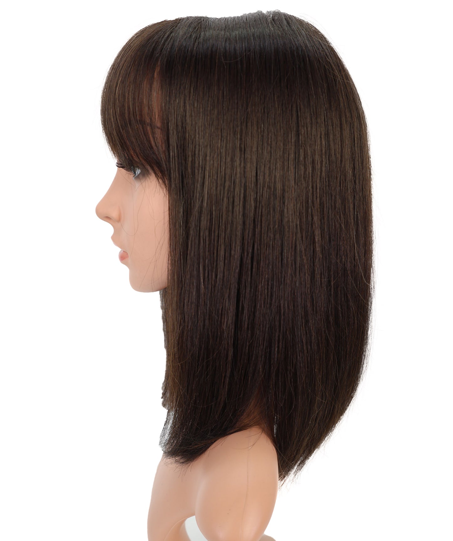 Wigs2you HH-187 ボブウィッグ _ 100%人毛、手植えモノクラウン 14" ストレート黒 _ 医療用・日常用