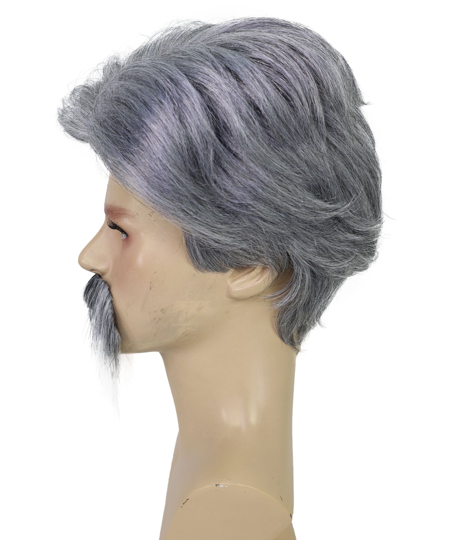 Wigs2you H-7042 大人用メンズスポーツファンツートンカーリーフルウィッグ（口ひげ付き合成繊維）ハロウィンや仮装イベントに最適