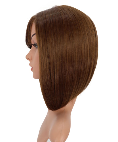 Wigs2you H-6902 女性用 11インチ ショートボブウィッグ | ライトブラウン合成繊維使用 | 手植え・自然な軽量通気性キャップ付きウィッグ