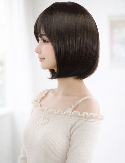 Wigs2you W-1011 耐熱商 の毛が前下がりになったスタイル、大人っぽい洗練されたボブスタイルです、ウィッグネット付き