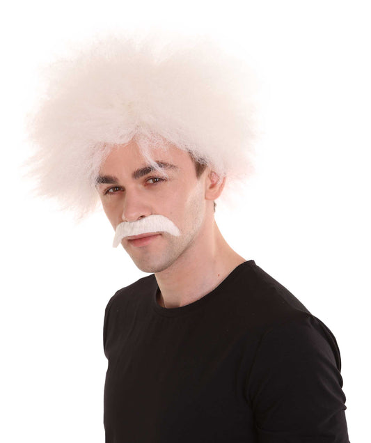 ハロウィンパーティー プレミアム 男性用 H-2263 マッドサイエンティスト ウィッグ および マスタッシュ