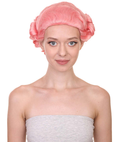 フレンチー グリース ピンクウィッグ H-4546 プレミアム通気性キャップレスキャップ
