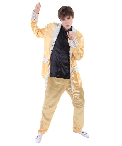 男性 JCP-196 のエルビスサテンコスチューム ゴールド コスプレコスチューム