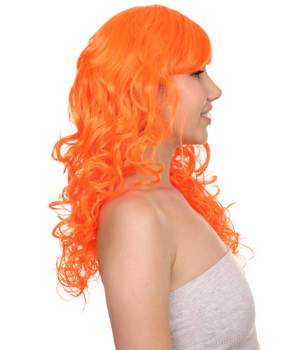 Wigs2you ハロウィンパーティー プレミアム レディース H-1030 着用しやすい ベラウィッグ ネオンオレンジカラー