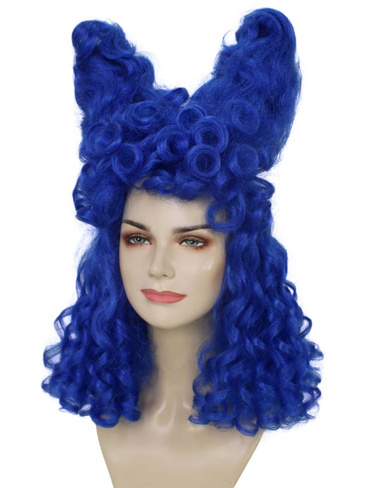 Wigs2you ハロウィンパーティ プレミアムレディース RuPaul Drag Race 青いカーリーハートアップドウィッグ H-5720