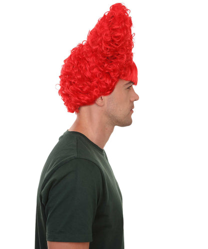 ドラマクイーン レッド 男性 ウィッグ H-2210 レッド コスプレ ハロウィンパーティー ウィッグ プレミアム 通気性のあるキャプレスキャップ