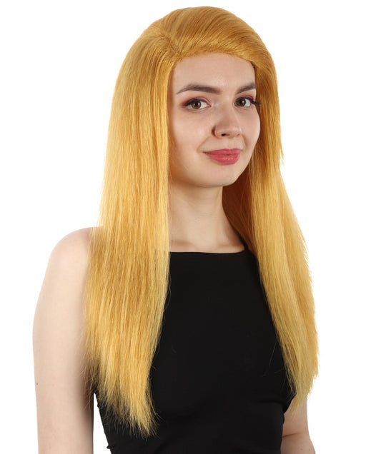 女性用ロングストレートサイドパートコスプレウィッグ ゴールド H-5220_6 ファンシースタイル プレミアムハロウィンパーティーウィッグコレクション