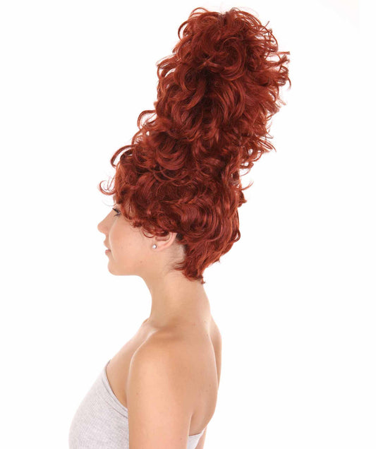 レディース ジャイアントビーハイブブラウンウィッグ H-4197 ヴィンテージウィッグ プレミアム通気性キャップレスキャップ